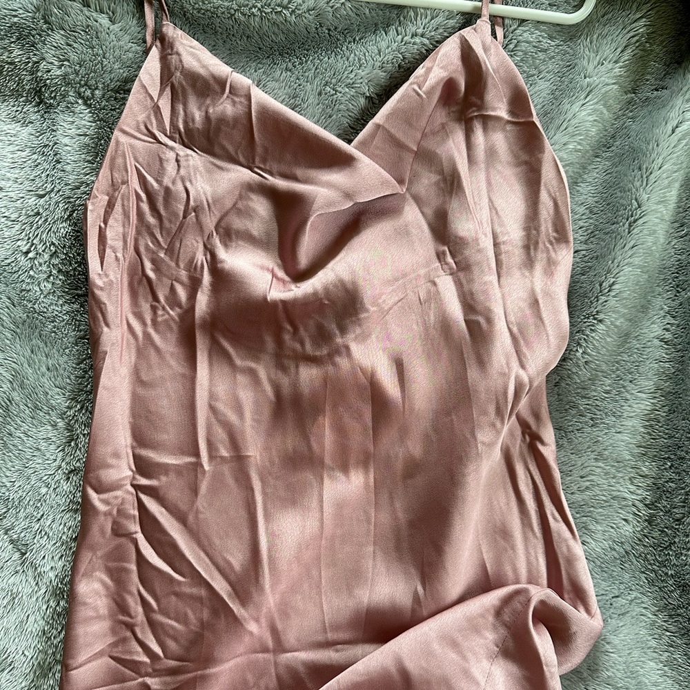 pink satin dress